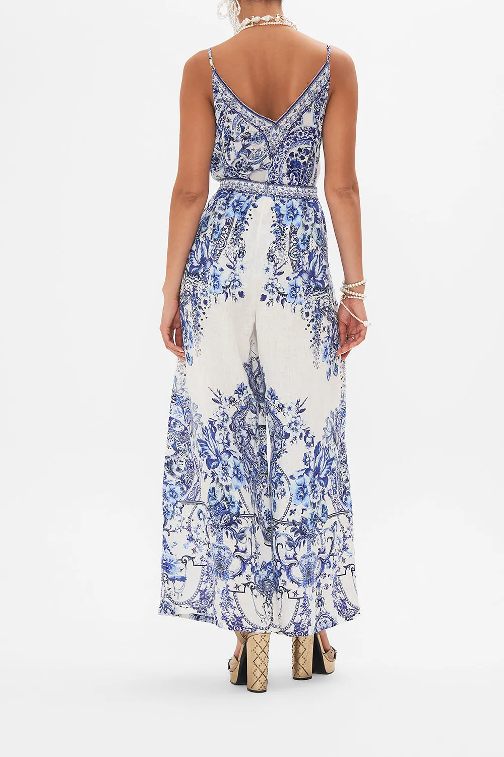 WIDE LEG TROUSER WITH FRONT POCKETS GLAZE AND GRAZE