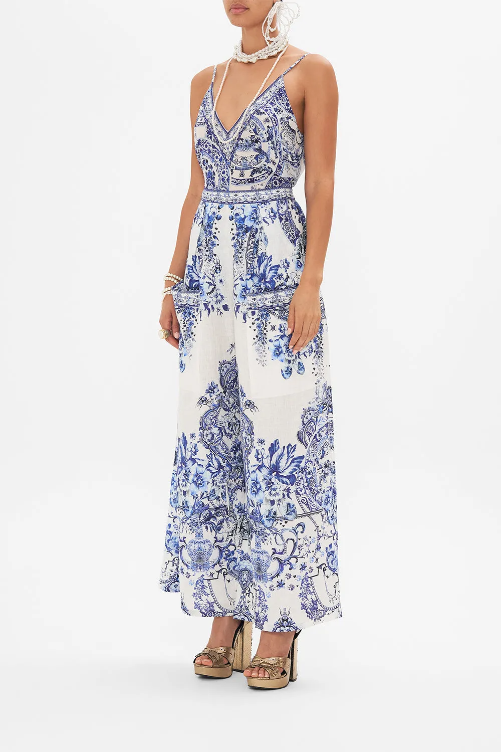WIDE LEG TROUSER WITH FRONT POCKETS GLAZE AND GRAZE