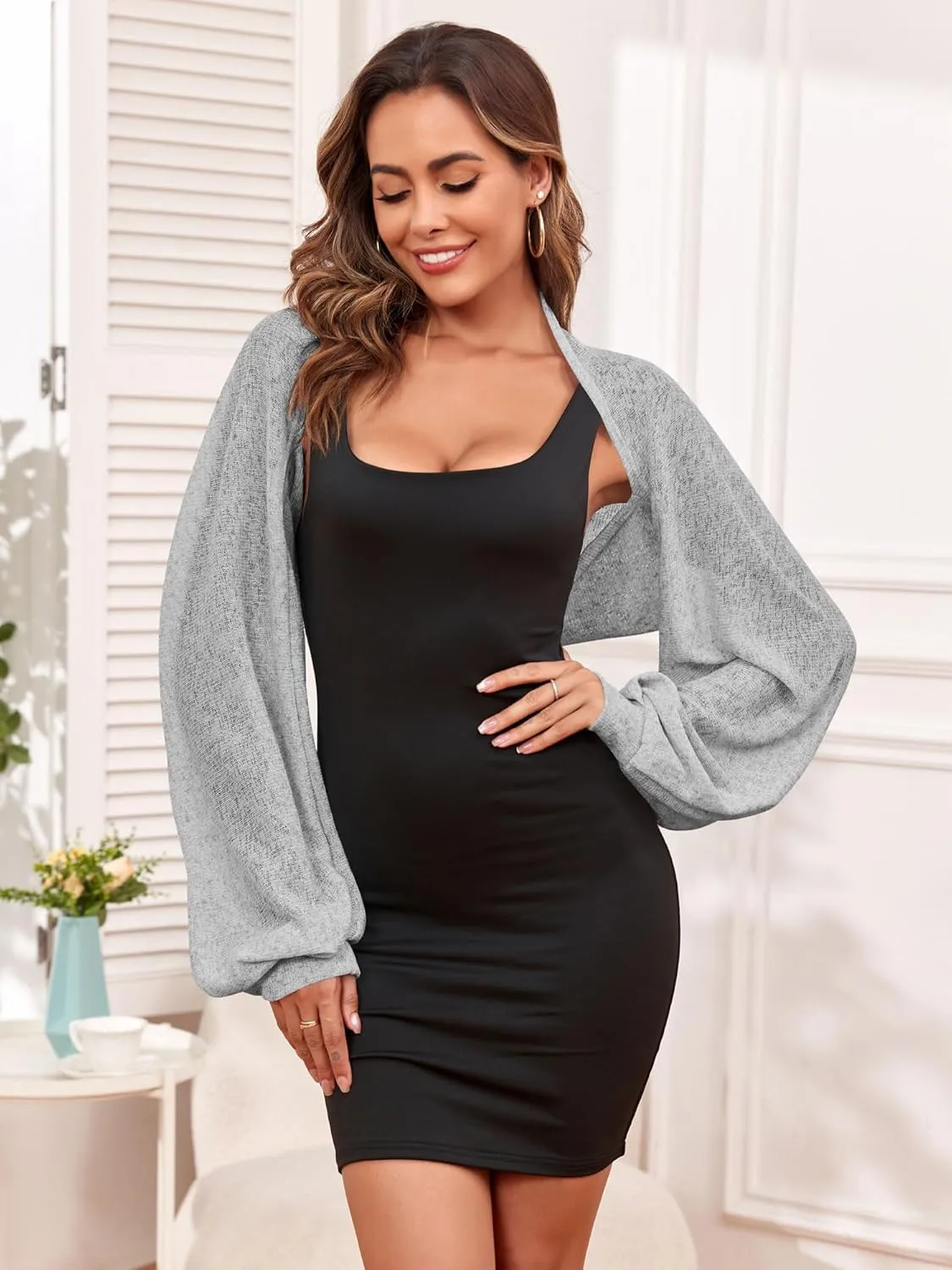 ZAFUL Women's Sheer Shrug Y2K Long Sleeve Cardigans 2025 Irregular Tie Front Bolera